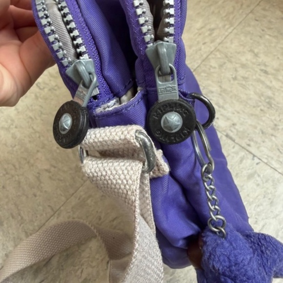 Kipling Purple 3 Compartments Small Crossbody Bag With Adjustable Strap - Picture 11 of 14
